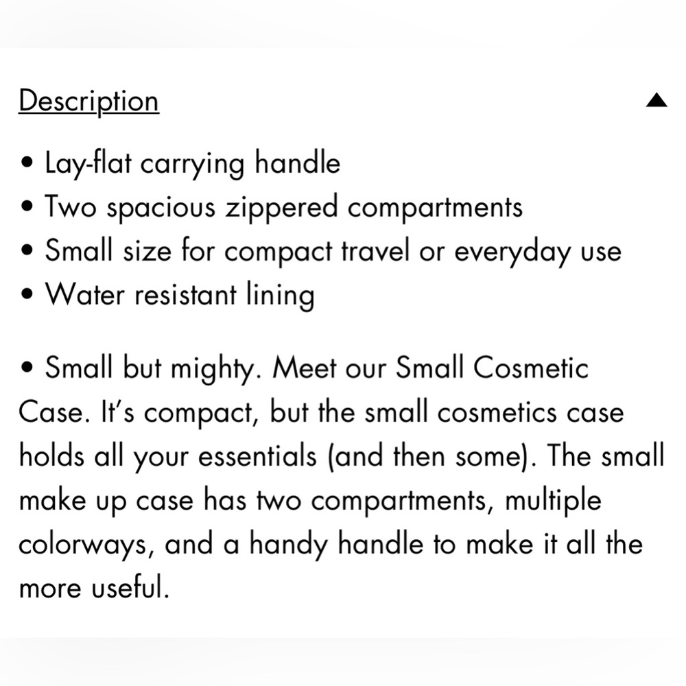 Calpak Cosmetic case small. Used twice and in excellent condition.